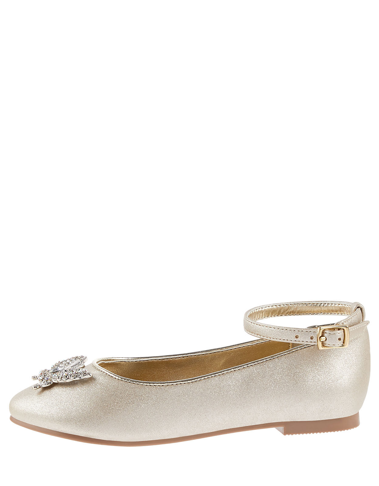 gold ballerina flats