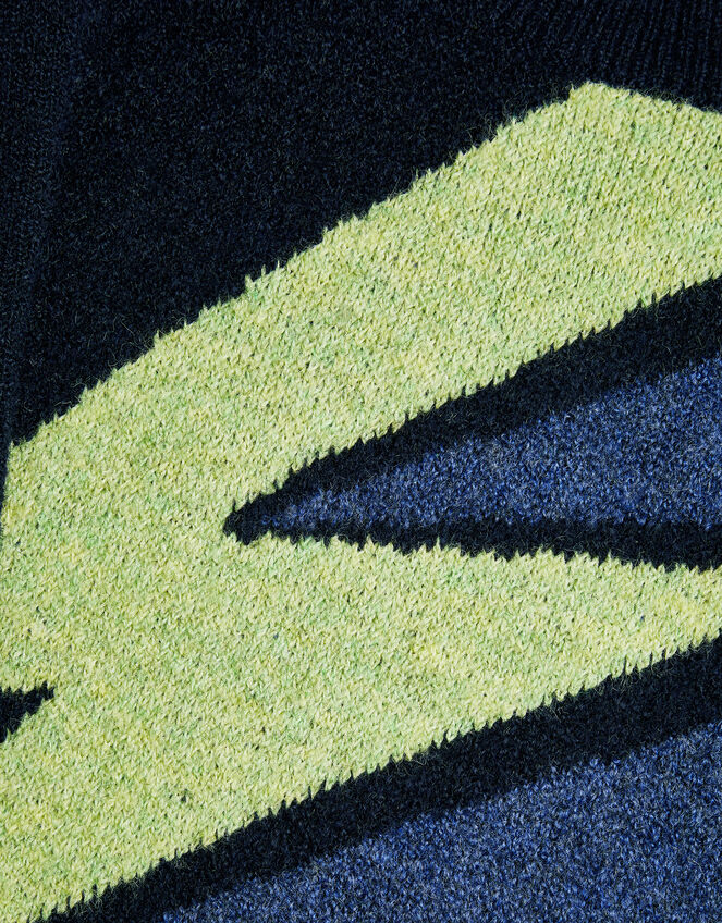 Lightning Bolt Intarsia Jumper, Blue (NAVY), large