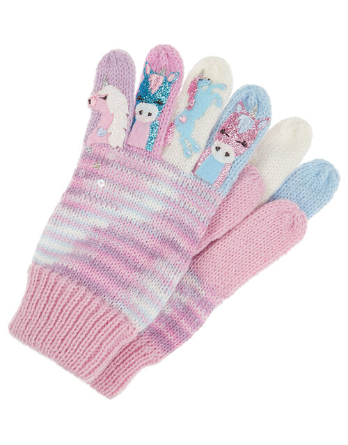 Magical Unicorn Knit Gloves Multi Childrens Hats Monsoon Global.