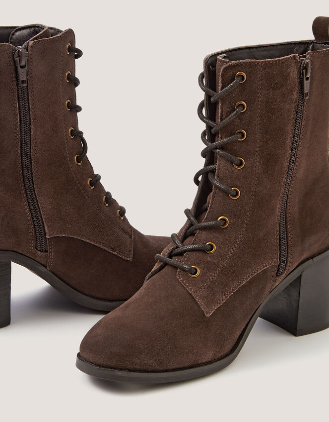 Hope Lace Up Suede Ankle Boots, Brown (CHOCOLATE), large