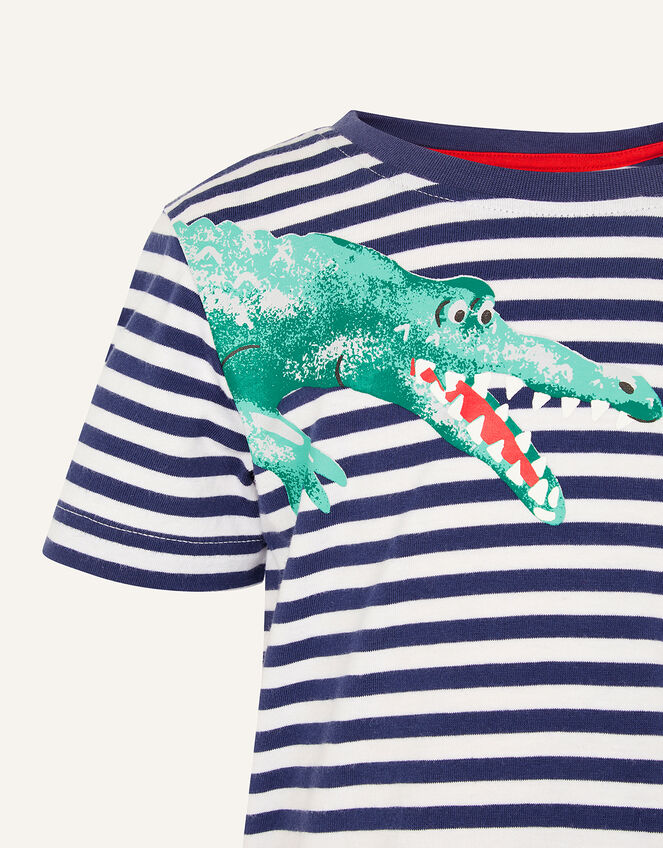 Croc Stripe T-Shirt , Blue (NAVY), large