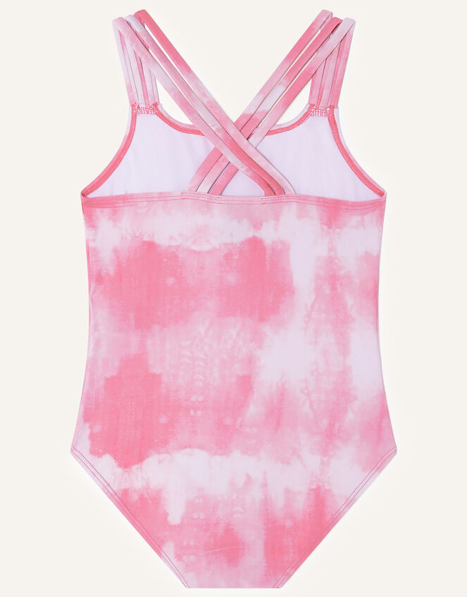 Tie-Dye Sequin Heart Swimsuit, Red (RED), large