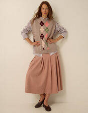 Ariana Argyle Knitted Vest, Mink (MINK), large