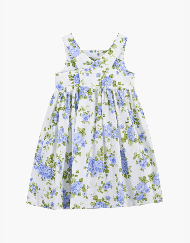 Trotters Adelina Vintage Rose Cross-Back Dress, Blue (BLUE), large