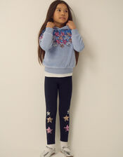 Star Sequin Hoodie & Leggings Set, Blue (BLUE), large