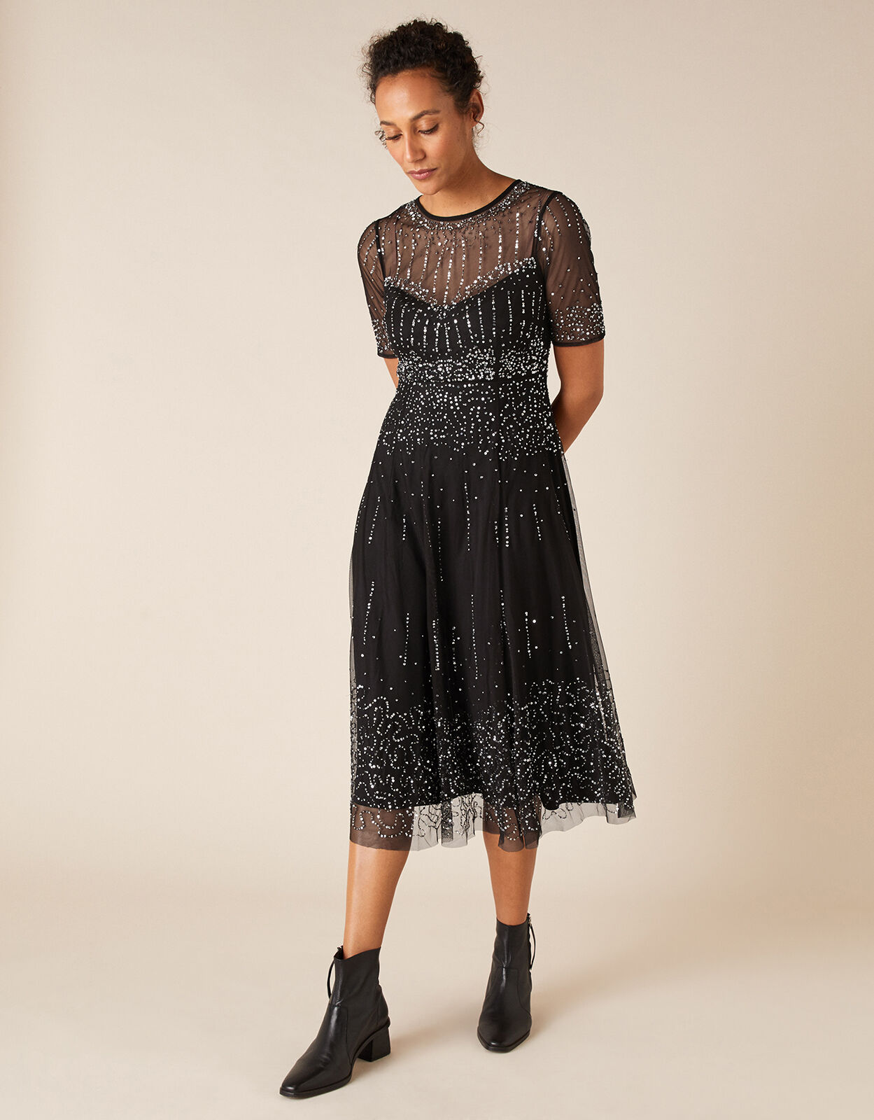 Monsoon black on sale dress