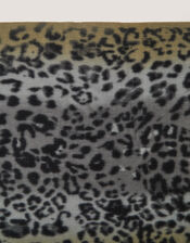 Archi Animal Print Tassel Scarf, Grey (GREY), large