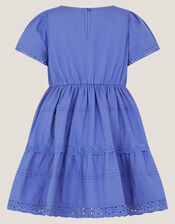 Broderie Tiered Dress, Blue (BLUE), large