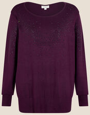Chevron Heat-Seal Jumper with LENZING™ ECOVERO™ , Purple (PURPLE), large