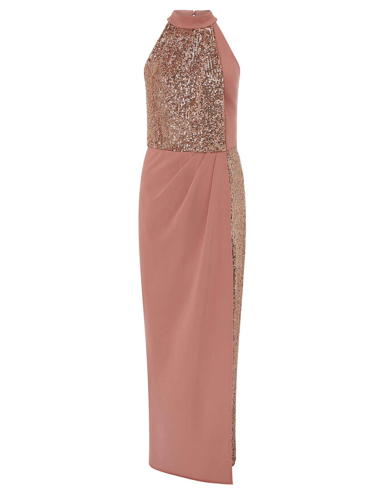 Kaitlyn Sequin Panel Stretch Maxi Dress Pink Day Dresses Monsoon Global