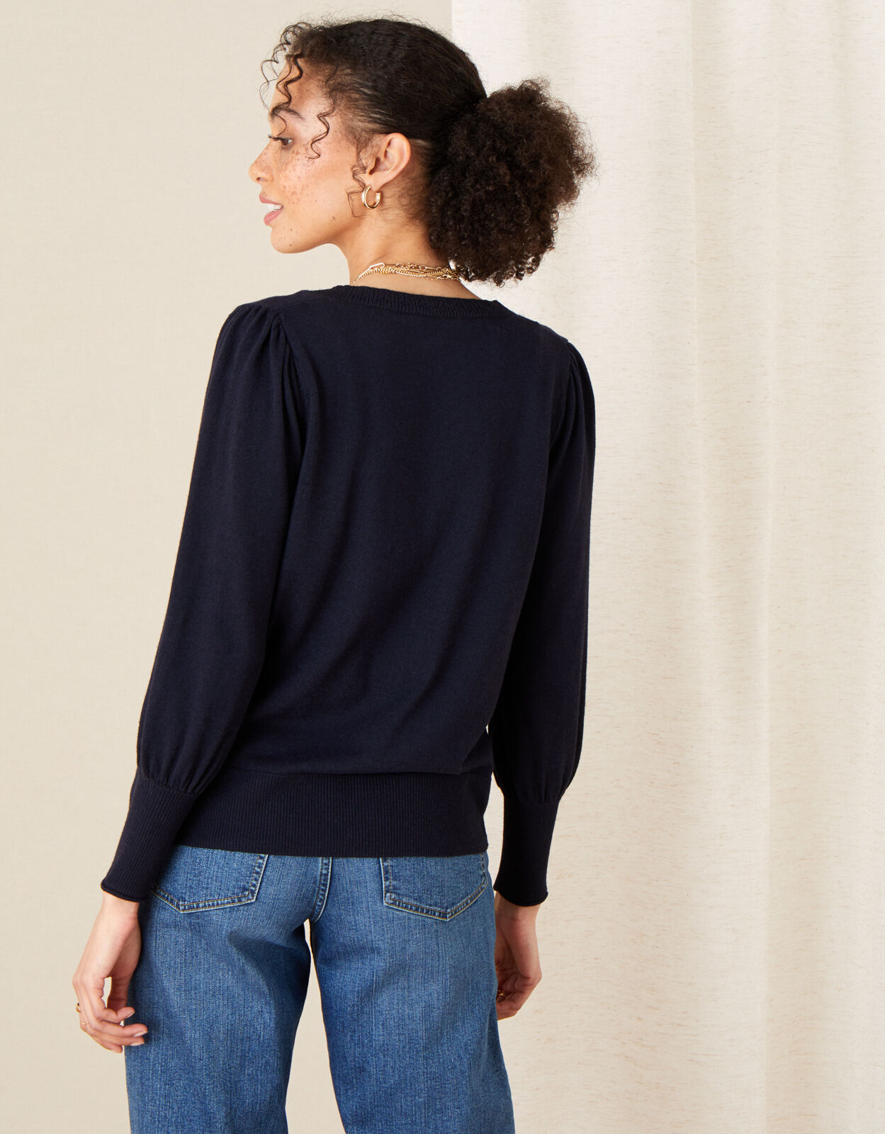 Tie Front Cardigan Blue