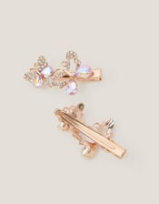 2-Pack Diamanté Butterfly Hair Clips, , large