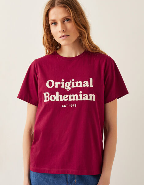Sloan Original Bohemian Slogan T-Shirt, Red (RED), large
