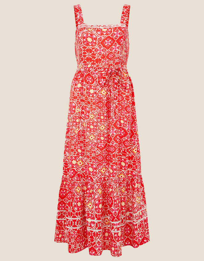 Ebony Printed Sundress in LENZING™ ECOVERO™ , Red (RED), large
