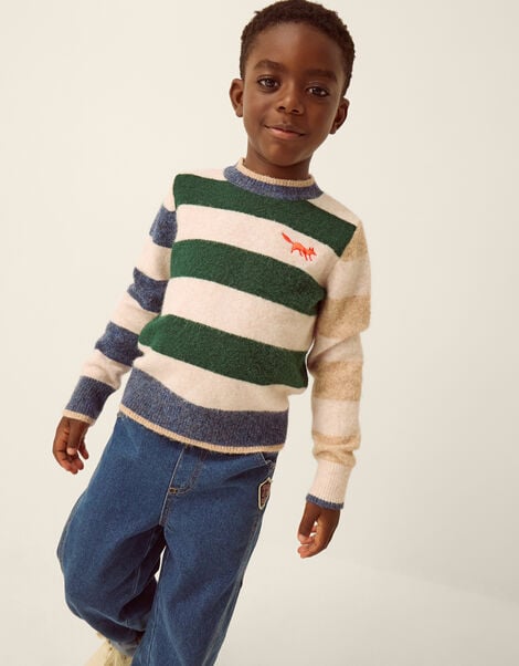 Colourblock Stripe Jumper, Cream (CREAM), large