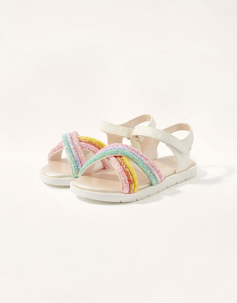 Cross Strap Glitter Rainbow Sandals  Multi, Multi (MULTI), large
