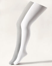 Sparkly Nylon Tights Set , Silver (SILVER), large