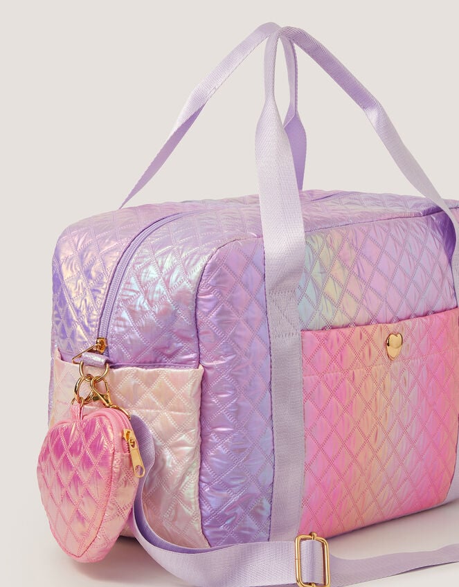 Ombr&eacute; Shimmer Quilted Duffle Bag, , large