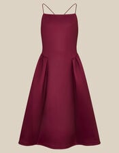 Molly Drop Waist Prom Dress, Red (BURGUNDY), large