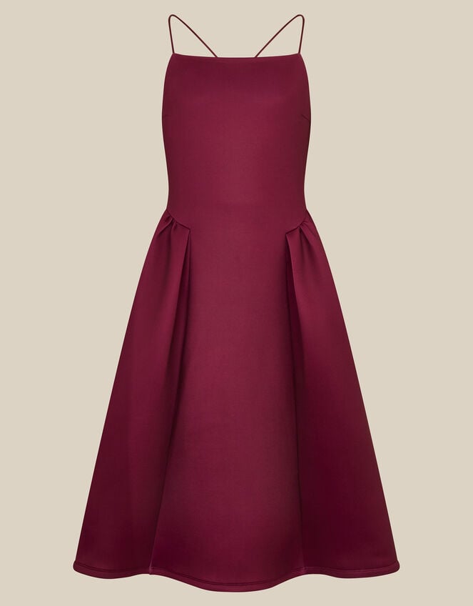 Molly Drop Waist Prom Dress, Red (BURGUNDY), large