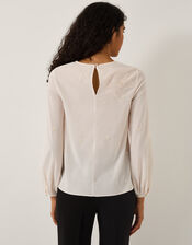 Regina Embroidered Floral Blouse, Cream (CREAM), large