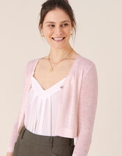 Button Shrug in Linen Blend, Pink (BLUSH), large