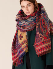 Paisley Jacquard Blanket Scarf, , large