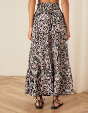 Evissia Printed Skirt, Black (BLACK), large