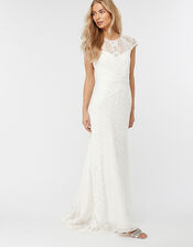 Meghan Geo Lace Maxi Wedding Dress, Ivory (IVORY), large