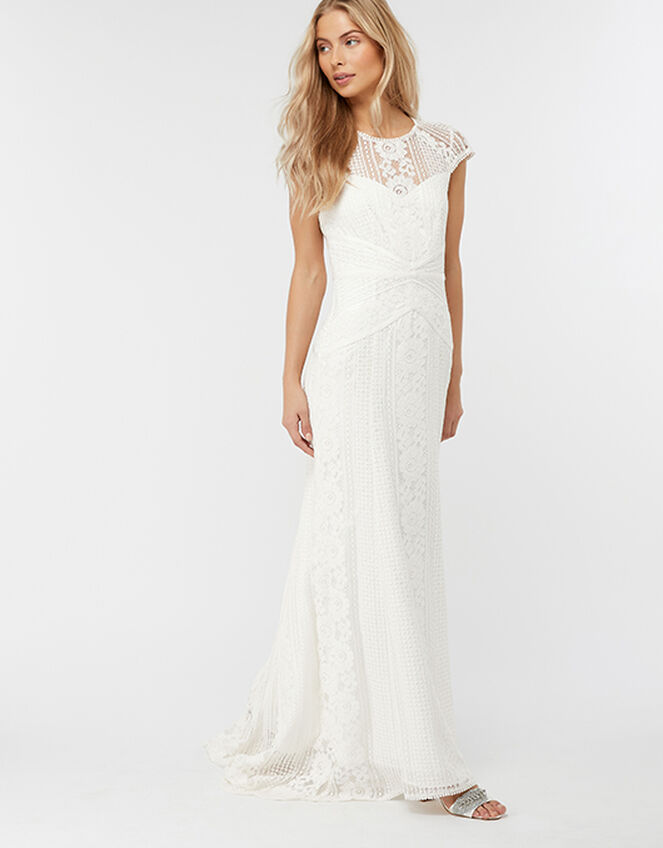 Meghan Geo Lace Maxi Wedding Dress, Ivory (IVORY), large