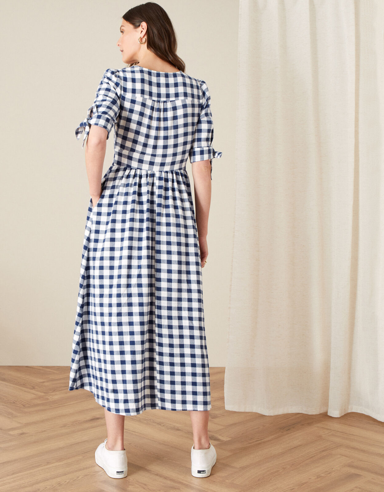 Amina Gingham Dolly Dress Blue