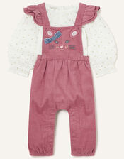 Newborn Mouse Dungaree Set, Pink (PINK), large