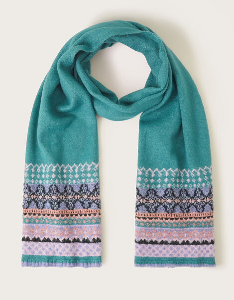 Fair Isle Knit Scarf, , large