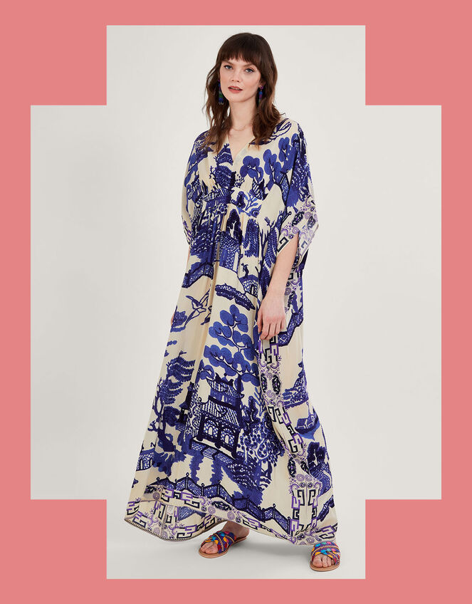 One Hundred Stars Giant Willow Print Maxi Kaftan, , large