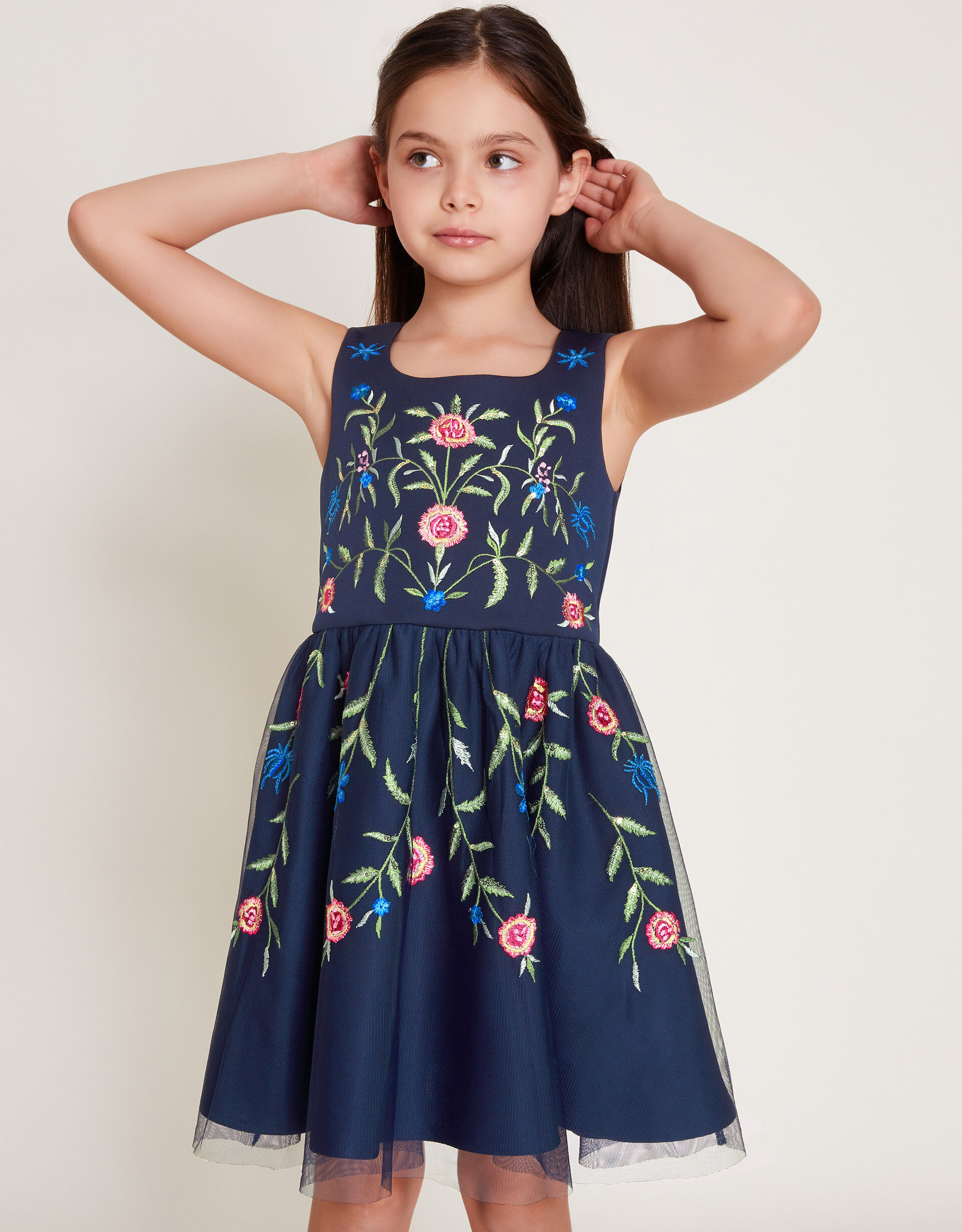 Monsoon girls blue dress clearance