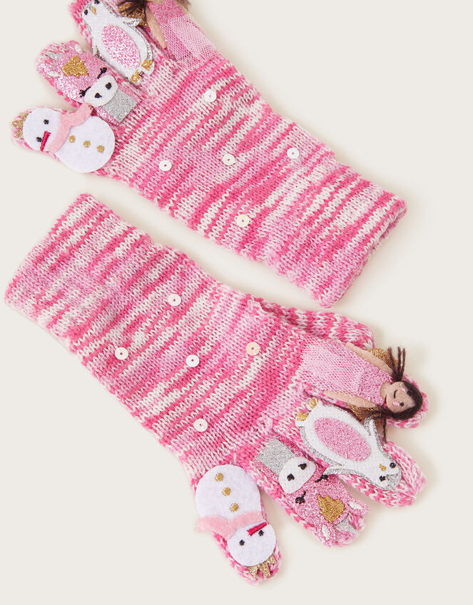 Winter Fairy Novelty Gloves, Pink (PINK), large