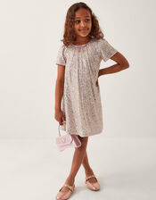 Sienna Sequin Bow Party Dress, Silver (SILVER), large