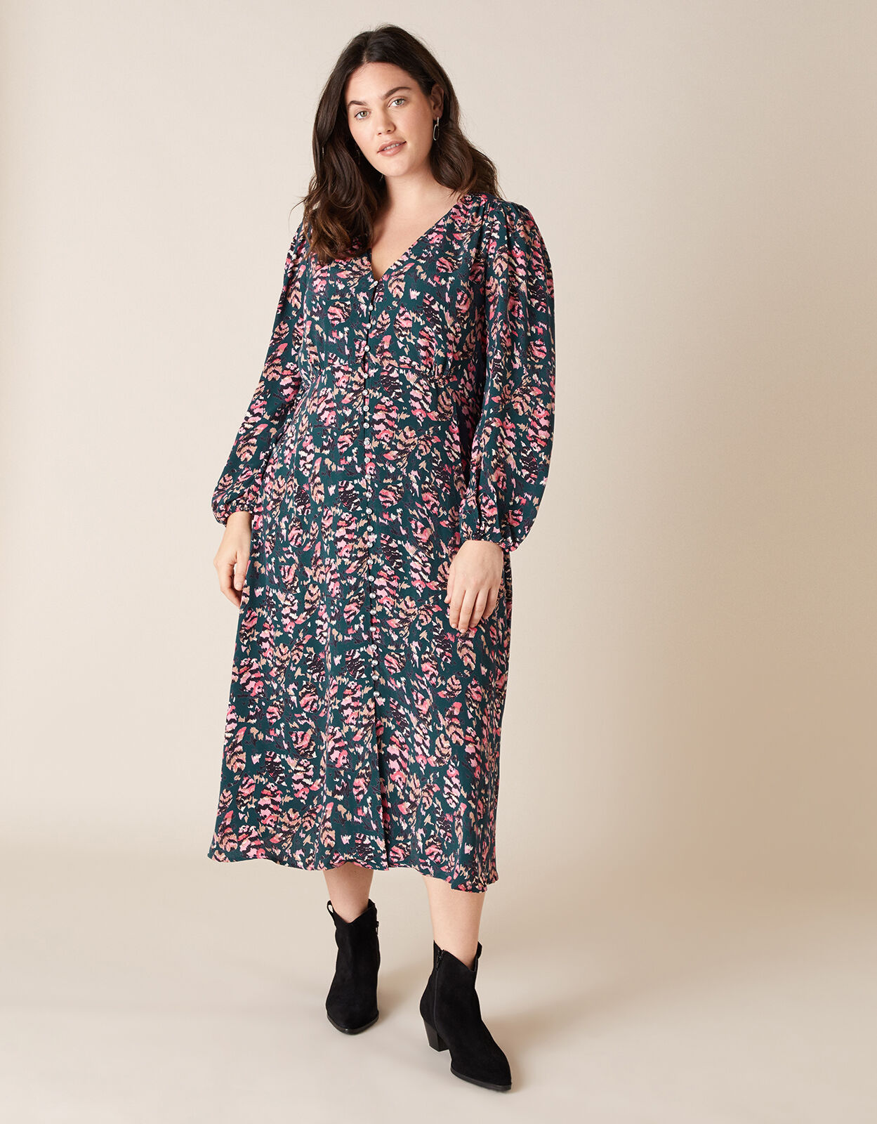 monsoon oana print tea dress