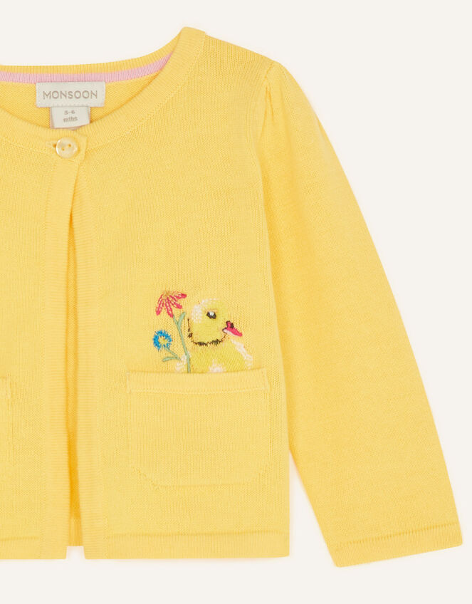 Newborn Chick Embellished Cardigan Yellow