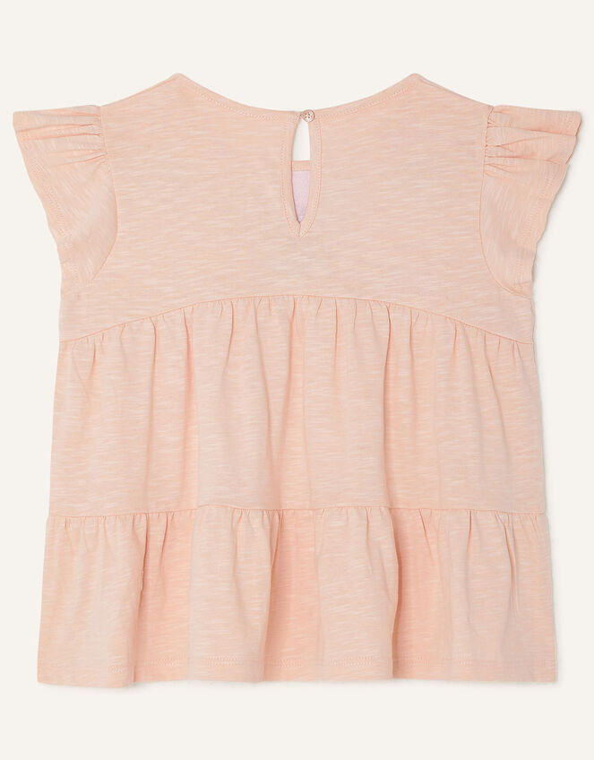 Butterfly Sequin Neckline T-Shirt, Pink (PINK), large