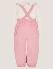 Baby Mon Cheri Embroidered Dungaree & Top Set, Pink (PINK), large