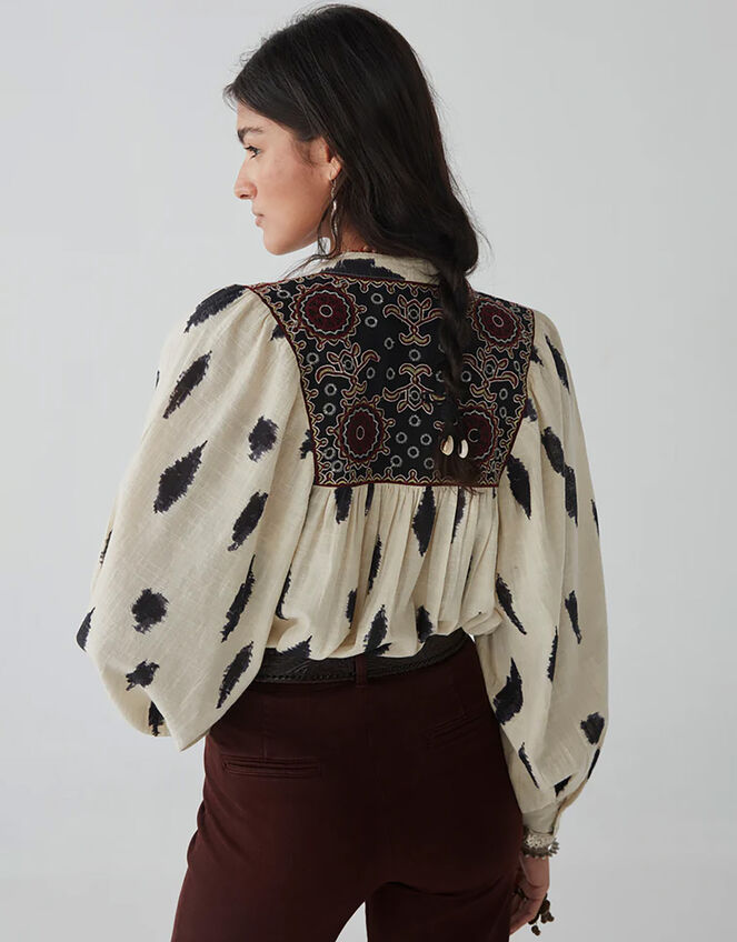 Maison Hotel Embroidered Blouse, Ivory (IVORY), large
