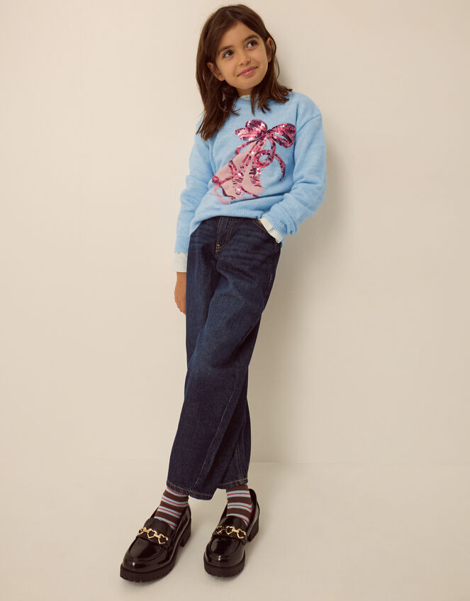 Sequin Ice Skates Jumper, Blue (BLUE), large