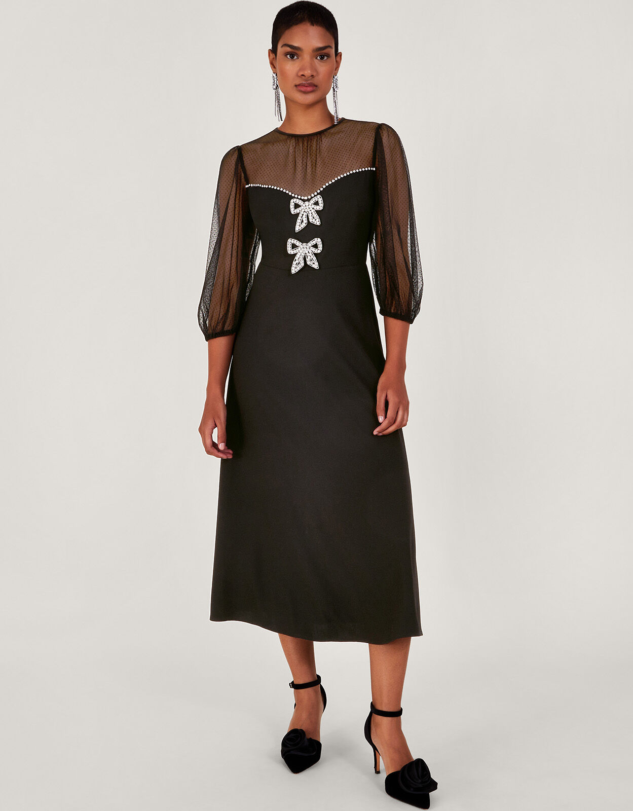 Monsoon black evening dress online