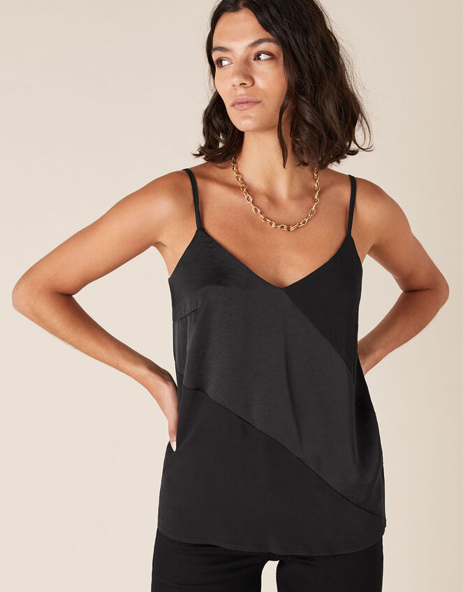 Satin Cami Top with LENZING™ ECOVERO™ , Black (BLACK), large