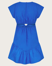 Short Sleeve Cut-Out Dress, Blue (BLUE), large