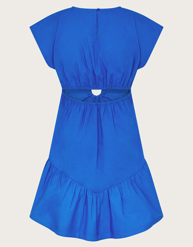 Short Sleeve Cut-Out Dress, Blue (BLUE), large
