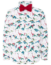 Christmas Shirt and Bow Tie in Pure Cotton, Ivory (IVORY), large