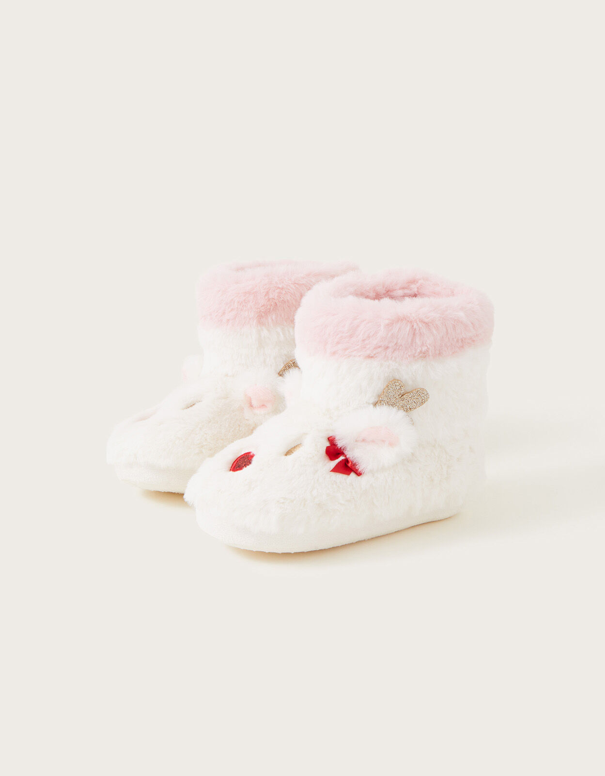 Donna Reindeer Slippers Ivory