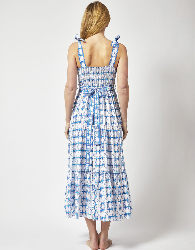 DEEBA Willa Print Tiered Dress, White (WHITE), large